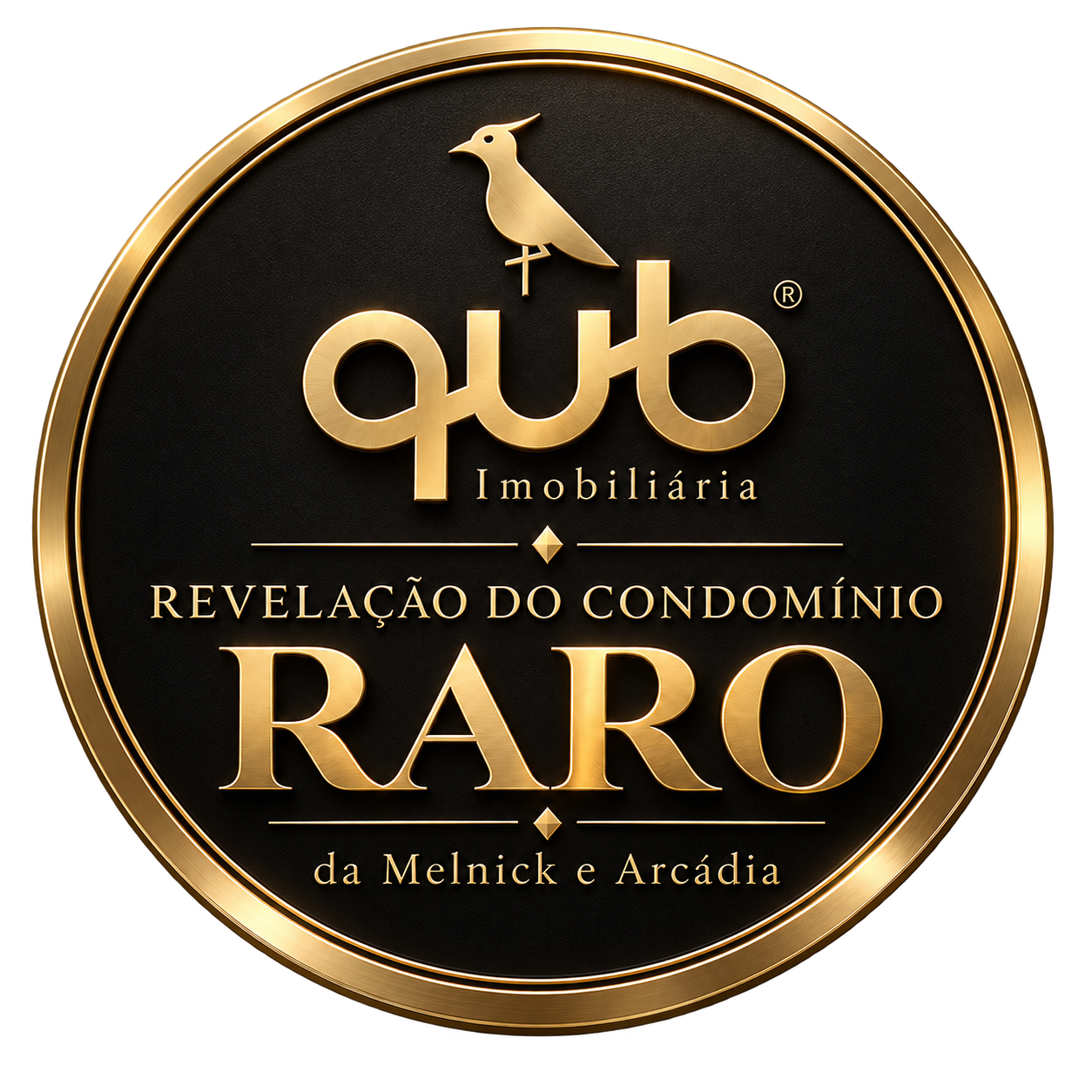 Selo QUB Imobiliária Revelação do Condomínio Raro da Melnick e Arcádia